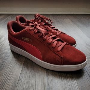 Men's Red & White Puma Sneakers